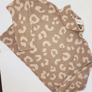 Turtleneck Sweater Cropped Soft Fleece